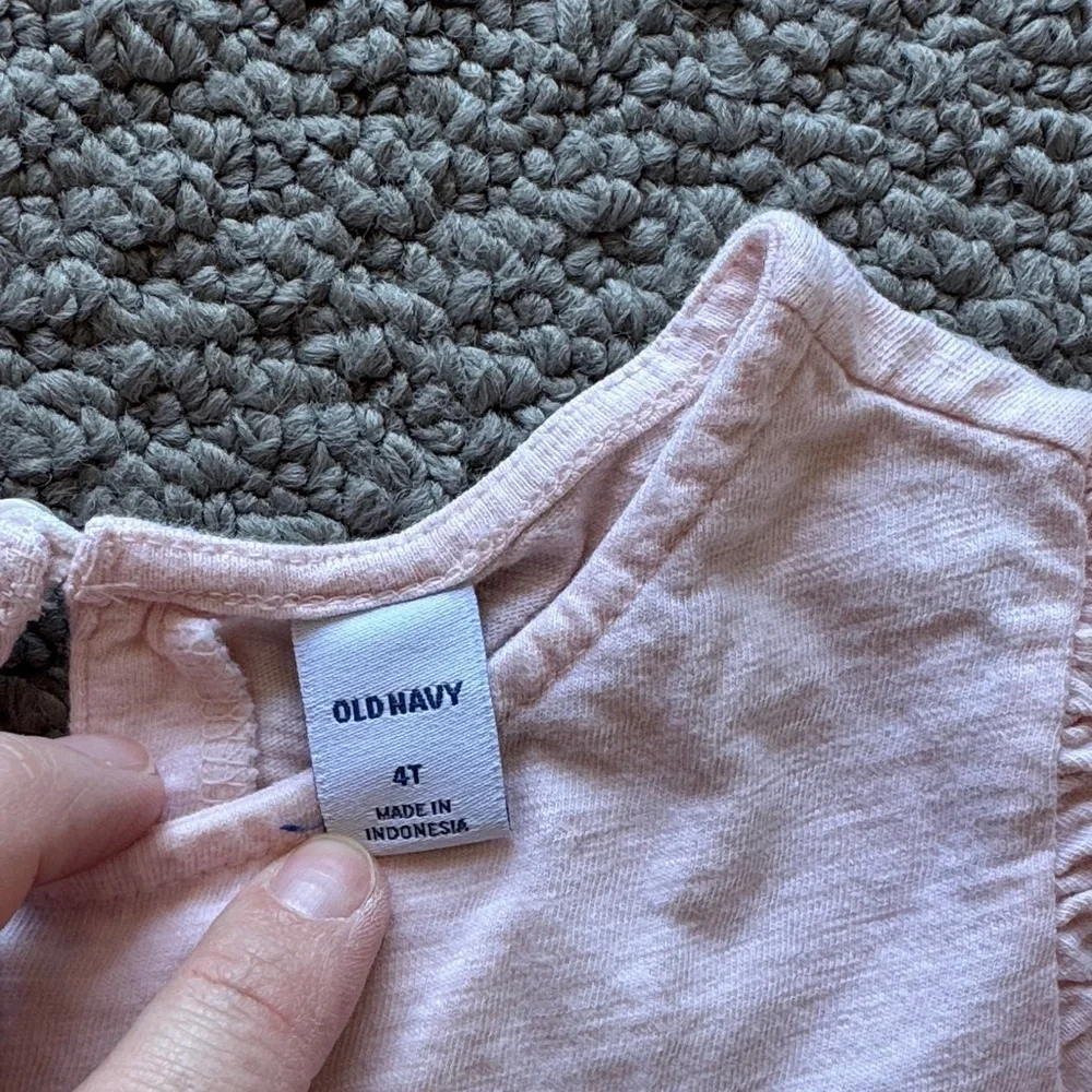 Old Navy Light Pink Tiered Flutter-Sleeve Dress